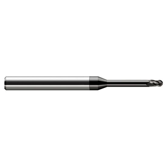 Picture of HARVEY Tool 34210-C4 .010 BALL Carbide STB FL 8x RCH EM, DIAMND End Mill Standard Flute Standard Helix Carbide Diamond Single End Ball Nose