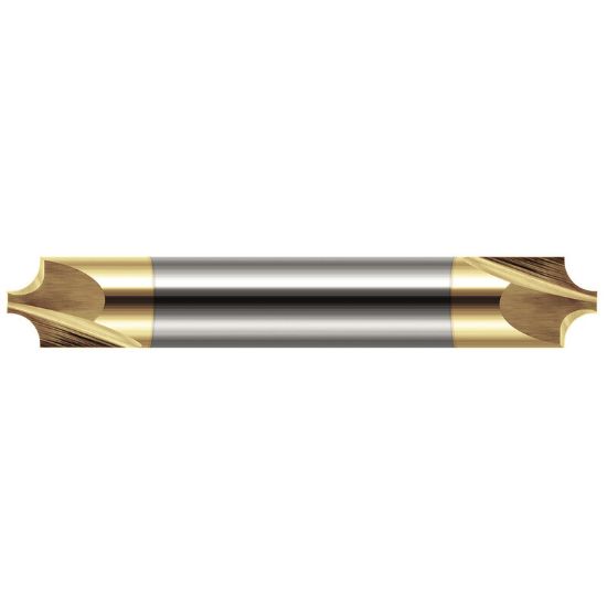 Picture of HARVEY Tool 46187-C1 .187 R Carbide CREM, DE,2 FL,TiN Corner Rounder Carbide TiN Double End Corner Rounder 0.1870 4.75MM