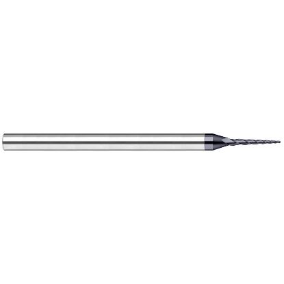 Picture of HARVEY Tool 34490-C6 .090 BALL x 7 DEG Taper EM, AlTiN Nano End Mill Taper Flute Carbide AlTiN Single End Square Sharp