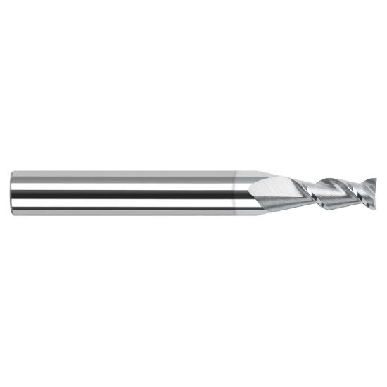 Picture of HARVEY Tool 24205-C8 .118 D x 45 HELIX Carbide EM, 2 FL, TiB2 End Mill Standard Flute Standard Helix Carbide TiB2 Single End Ball Nose