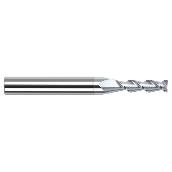 Picture of HARVEY Tool 24208-C8 .125 D x 45 HELIX Carbide EM, 2 FL TiB2 End Mill Standard Flute Standard Helix Carbide TiB2 Single End Ball Nose