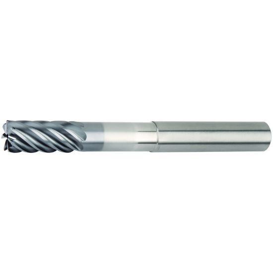 Picture of HANITA/WIDIA 7VNX19007CV DIA 3/4 SH 0.7500 LOC 1.50 OAL 5.50 End Mill Standard Flute Variable Helix Carbide AlTiN Single End Corner Radius 0.0600 1.52MM VariMill III