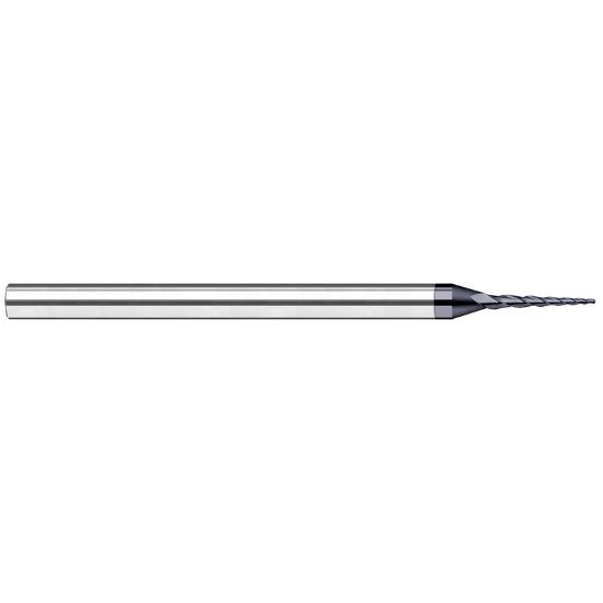 Picture of HARVEY Tool 35360-C6 .060 BALL x 10 DEG Taper EM, AlTiN Nano End Mill Taper Flute Carbide AlTiN Single End Square Sharp