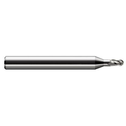 Picture of HARVEY Tool 47910 DIA 0.25MM LOC 0.0150 OAL 2.50 End Mill Standard Flute Standard Helix Carbide Uncoated Single End Ball Nose