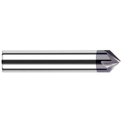 Picture of HARVEY Tool 72423-C3 3/16 DIA x 22.5 DEG Chamfer , 2 FL, AlTiN Chamfer Mill Carbide AlTiN Single End Cham Mill