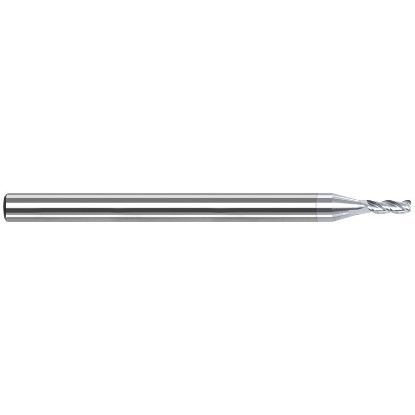 Picture of HARVEY Tool 50010-C8 .010 D V-HELIX NF, 3x LOC, 3 FL, TiB2 End Mill Standard Flute Standard Helix Carbide TiB2 Single End Square Sharp