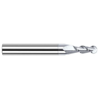 Picture of HARVEY Tool 27905-C8 .118 BALL x 45 HELIX Carbide EM, 2 FL, TiB2 End Mill Standard Flute Standard Helix Carbide TiB2 Single End Ball Nose