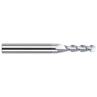 Picture of HARVEY Tool 27908-C8 .125 BALL x 45 HELIX Carbide EM, 2 FL TiB2 End Mill Standard Flute Standard Helix Carbide TiB2 Single End Ball Nose