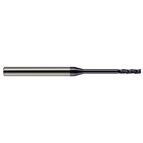 Picture of HARVEY Tool 13690-C3 DIA 0.09 LOC 0.7500 OAL 2.50 End Mill Standard Flute Standard Helix Carbide AlTiN Single End Square Sharp