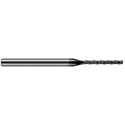 Picture of HARVEY Tool 951320-C3 .020 DIA Carbide 10x Long Flute EM, AlTiN End Mill Standard Flute Standard Helix Carbide AlTiN Single End Square Sharp
