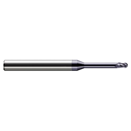 Picture of HARVEY Tool 34324-C3 .375 BALL Carbide STB FL 8x RCH EM, AlTiN End Mill Standard Flute Standard Helix Carbide AlTiN Single End Ball Nose