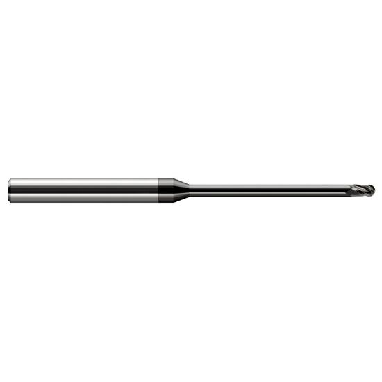 Picture of HARVEY Tool 49210-C4 .010 BALL Carbide STB FL 15x RCH EM, DMD End Mill Standard Flute Standard Helix Carbide Diamond Single End Ball Nose