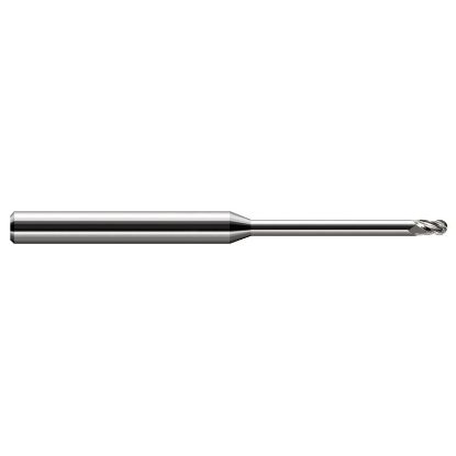 Picture of HARVEY Tool 35610 DIA 0.25MM LOC 0.0150 OAL 2.50 End Mill Standard Flute Standard Helix Carbide Uncoated Single End Ball Nose