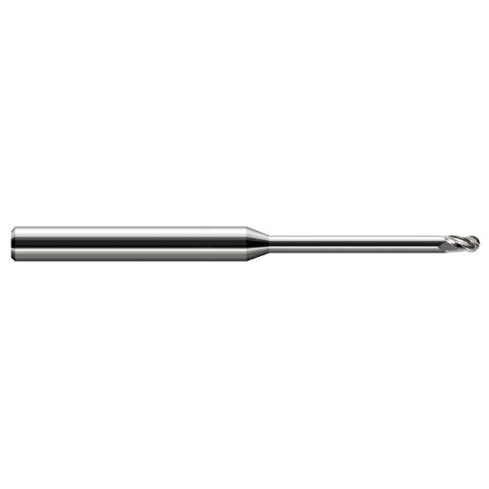 Picture of HARVEY Tool 35610 DIA 0.25MM LOC 0.0150 OAL 2.50 End Mill Standard Flute Standard Helix Carbide Uncoated Single End Ball Nose