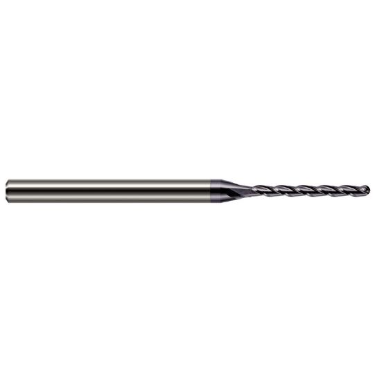 Picture of HARVEY Tool 36031-C3 .031 BALL Carbide 15x Long Flute EM, AlTiN End Mill Standard Flute Standard Helix Carbide AlTiN Single End Ball Nose