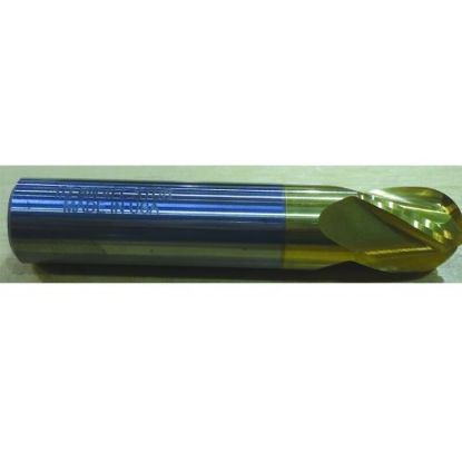 Picture of HTC 109-3100 DIA 1 SH 1.00 LOC 1.00 OAL 3.00 End Mill Standard Flute Standard Helix Carbide TiN Single End Ball Nose