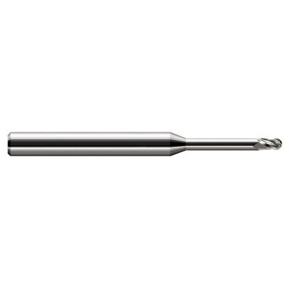Picture of HARVEY Tool 34212 DIA 0.30MM LOC 0.0180 OAL 2.50 End Mill Standard Flute Standard Helix Carbide Uncoated Single End Ball Nose