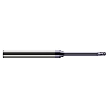 Picture of HARVEY Tool 966010-C3 .010 BALL Carbide STB FL 10x RCH EM, AlTiN End Mill Standard Flute Standard Helix Carbide AlTiN Single End Ball Nose