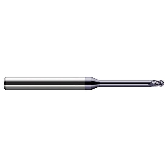Picture of HARVEY Tool 966010-C3 .010 BALL Carbide STB FL 10x RCH EM, AlTiN End Mill Standard Flute Standard Helix Carbide AlTiN Single End Ball Nose