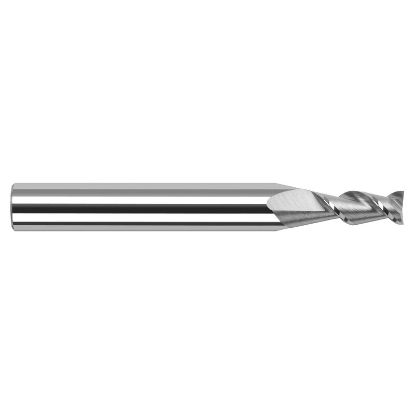 Picture of HARVEY Tool 24199 .100 D x 45 HELIX Carbide EM, 2 FL End Mill Standard Flute Standard Helix Carbide Uncoated Single End Square Sharp