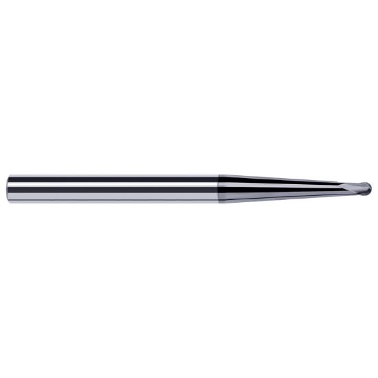 Picture of HARVEY Tool 37412-C6 .187 BALL x 3 DEG x .746 RCH 2 FL Nano End Mill Taper Flute Carbide AlTiN Single End Square Sharp