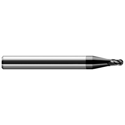 Picture of HARVEY Tool 24610-C4 .010 BALL Carbide Stub EM, 4 FL, DIAMOND End Mill Standard Flute Standard Helix Carbide Diamond Single End Ball Nose