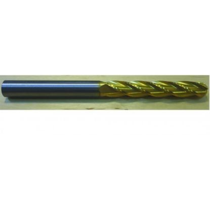 Picture of HTC 177-2750 DIA 3/4 SH 0.7500 LOC 3.00 OAL 6.00 End Mill Standard Flute Standard Helix Carbide TiN Single End Ball Nose