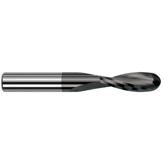 Picture of HARVEY Tool 49632-C4 1/2 BALL x 1-1/2 LOC PLAS, 2 FL, DIAMOND End Mill Standard Flute Standard Helix Carbide Diamond Single End Ball Nose