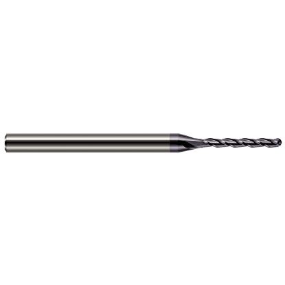 Picture of HARVEY Tool 957220-C3 .020 BALL Carbide 10x Long Flute EM, AlTiN End Mill Standard Flute Standard Helix Carbide AlTiN Single End Ball Nose