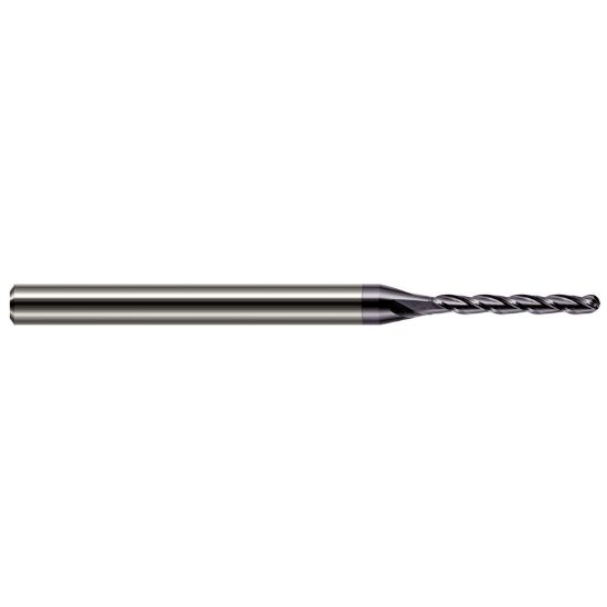Picture of HARVEY Tool 957220-C3 .020 BALL Carbide 10x Long Flute EM, AlTiN End Mill Standard Flute Standard Helix Carbide AlTiN Single End Ball Nose