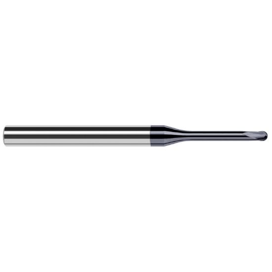 Picture of HARVEY Tool 32116-C6 .250 DIA BALL HARD Mill, 8x RCH, 2 FL End Mill Standard Flute Standard Helix Carbide AlTiN Single End Ball Nose