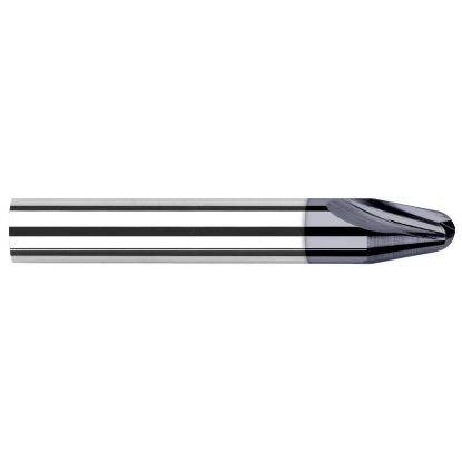Picture of HARVEY Tool 75108-C3 1/8 R x 15 DEG Carbide RUNNER, AlTiN End Mill Taper Flute Carbide AlTiN Single End Ball Nose