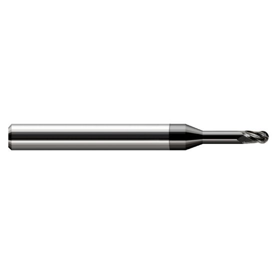 Picture of HARVEY Tool 33410-C4 .010 BALL Carbide STB FL 5x RCH EM, DIAMND End Mill Standard Flute Standard Helix Carbide Diamond Single End Ball Nose