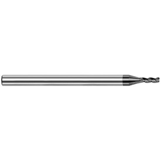 Picture of HARVEY Tool 50020-C4 .020 D V-HELIX NF, 3x LOC, 3 FL, DMD End Mill Standard Flute Standard Helix Carbide Diamond Single End Square Sharp