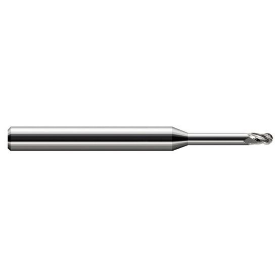 Picture of HARVEY Tool 868220 DIA 0.02 LOC 0.0300 OAL 2.50 End Mill Standard Flute Standard Helix Carbide Uncoated Single End Ball Nose