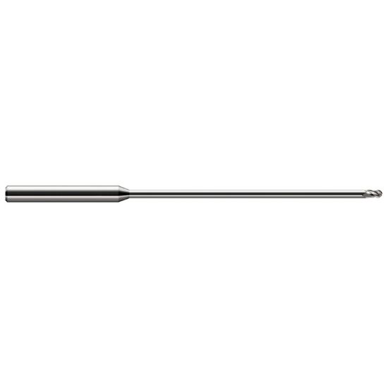 Picture of HARVEY Tool 922762 DIA 0.062 LOC 0.0930 OAL 3.00 End Mill Standard Flute Standard Helix Carbide Uncoated Single End Ball Nose
