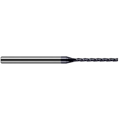 Picture of HARVEY Tool 35847-C3 .047 DIA Carbide 15x Long Flute EM, AlTiN End Mill Standard Flute Standard Helix Carbide AlTiN Single End Square Sharp