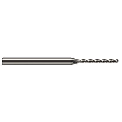 Picture of HARVEY Tool 36031 DIA 0.031 LOC 0.4700 OAL 2.50 End Mill Standard Flute Standard Helix Carbide Uncoated Single End Ball Nose