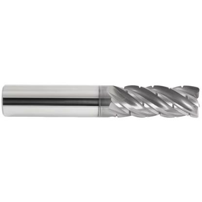 Picture of ICE 480-625-5 DIA 5/8 SH 0.6250 LOC 1.6250 OAL 3.50 End Mill Standard Flute Variable Helix Carbide ALL4 Single End Square Sharp Black