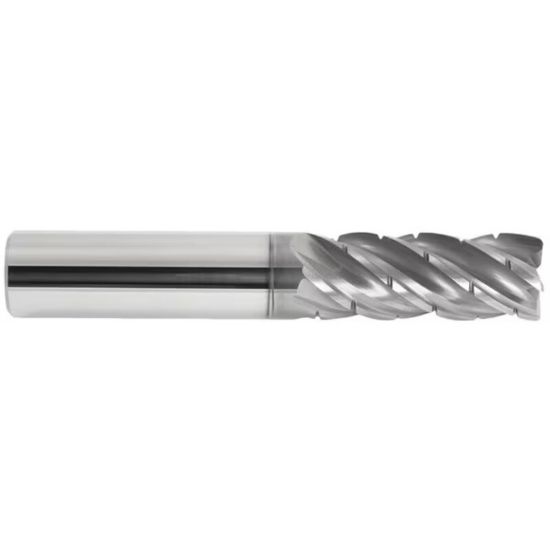 Picture of ICE 480-625-5 DIA 5/8 SH 0.6250 LOC 1.6250 OAL 3.50 End Mill Standard Flute Variable Helix Carbide ALL4 Single End Square Sharp Black