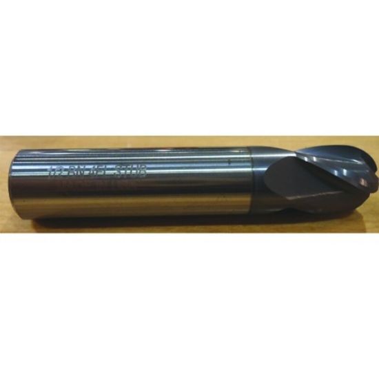Picture of HTC 115-3100 DIA 1 SH 1.00 LOC 1.00 OAL 3.00 End Mill Standard Flute Standard Helix Carbide AlTiN Single End Ball Nose