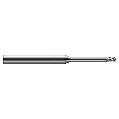 Picture of HARVEY Tool 966116 DIA 1/4 LOC 0.3750 OAL 4.00 End Mill Standard Flute Standard Helix Carbide Uncoated Single End Ball Nose