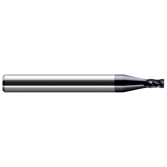 Picture of HARVEY Tool 74545-C3 .500 D x .045 R CRAD EM, 4 FL, AlTiN End Mill Standard Flute Standard Helix Carbide AlTiN Single End Ball Nose