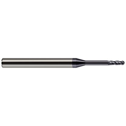 Picture of HARVEY Tool 76810-C3 .010 BALL Carbide LG RCH EM-4 FL AlTiN End Mill Standard Flute Standard Helix Carbide AlTiN Single End Ball Nose
