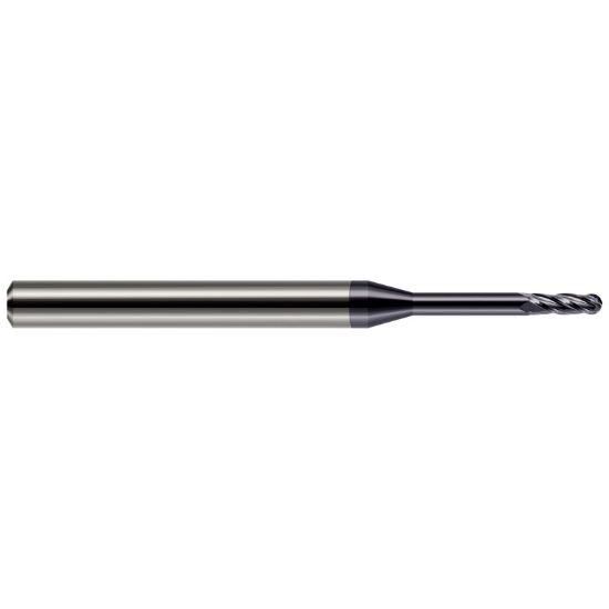 Picture of HARVEY Tool 76810-C3 .010 BALL Carbide LG RCH EM-4 FL AlTiN End Mill Standard Flute Standard Helix Carbide AlTiN Single End Ball Nose