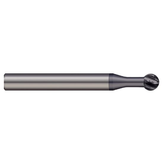 Picture of HARVEY Tool 823293-C6 .093Dx270 HARD UNDERCUT L RCH 4FL NANO End Mill Standard Flute Standard Helix Carbide AlTiN Single End Ball Nose 270°