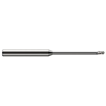 Picture of HARVEY Tool 49210 DIA 0.25MM LOC 0.0150 OAL 2.50 End Mill Standard Flute Standard Helix Carbide Uncoated Single End Ball Nose