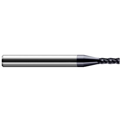 Picture of HARVEY Tool 74205-C3 .118 D x .015 R CRAD EM, 4 FL, AlTiN End Mill Standard Flute Standard Helix Carbide AlTiN Single End Ball Nose