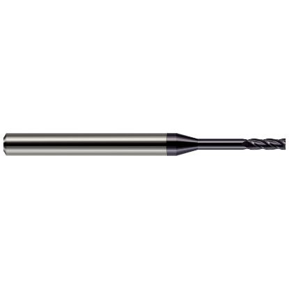 Picture of HARVEY Tool 76210-C3 .010 DIA Carbide Long RCH EM-2 FL, AlTiN End Mill Standard Flute Standard Helix Carbide AlTiN Single End Square Sharp