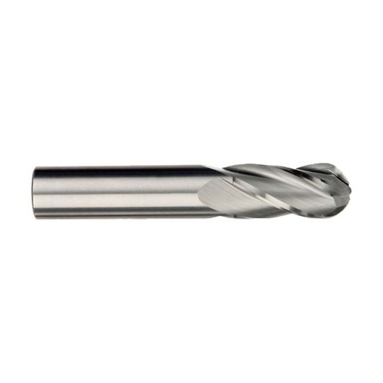 Picture of IMCO 30969 DIA 3/4 SH 0.7500 LOC 1.50 OAL 4.00 End Mill Standard Flute Standard Helix Carbide Uncoated Single End Ball Nose General Purpose